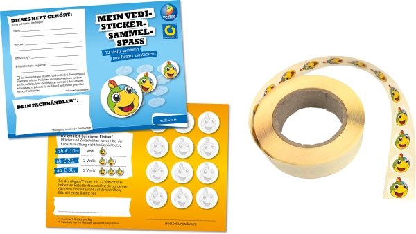200 Rabatthefte + 1.000 VEDI Aufkleber