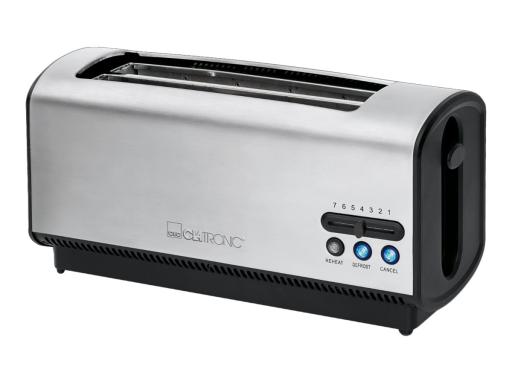 CLATRONIC TA 3687 Doppel-Langschlitztoaster 4 Fonduegabeln Edelstahl