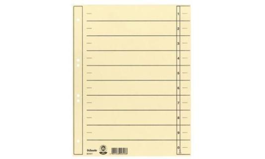 Esselte Karton-Trennblätter, DIN A4 Überbreite, chamois