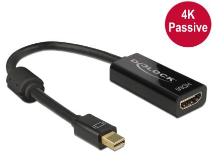 DeLOCK Mini-DisplayPort/HDMI Adapter 4K, Passiv 0,20 m schwarz