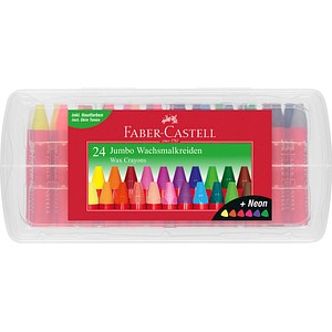 FABER CASTELL 24 FABER-CASTELL Jumbo Wachsmalstifte farbsortiert; 1 Pack = 24 S