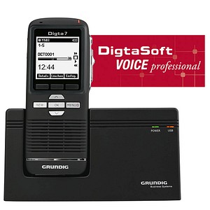 GRUNDIG DigtaSoft Voice professional Mobile Set mit Spracherkennungssoftware digitales Diktiergerät-Set 2 GB