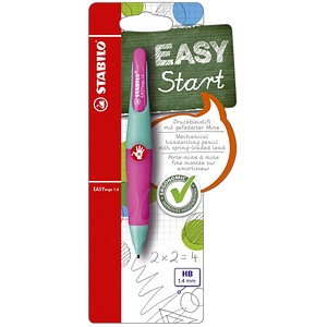 STABILO Bleistift EASYergo 1.4, türkis/neonpink für Rechtshänder, ergonomisch, 