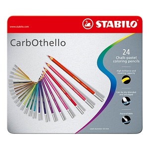 STABILO Pastellkreidestift CarbOthello, 24er Metall-Etui Minenstärke: 4,4 mm, L