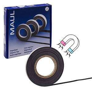 MAUL HEBEL Magnetband, Länge: 10 m, Breite: 10 mm, schwarz Dicke: 1 mm, eine Se