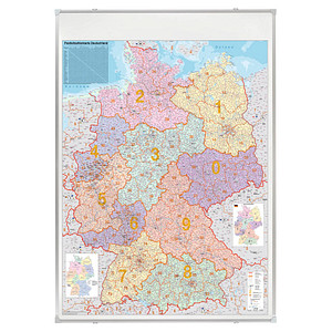 FRANKEN Deutschland Postleitzahlen-Karte, magnethaftend
