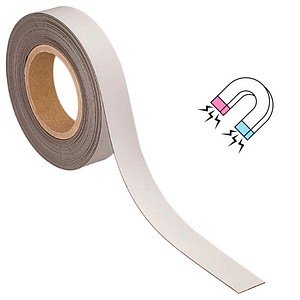 MAUL Magnetband, 30 mm x 10 m, Dicke: 1 mm, weiß beschriftbares Kennzeichnungsb