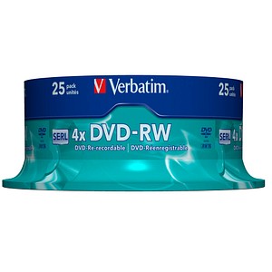 25 Verbatim DVD-RW 4,7 GB wiederbeschreibbar