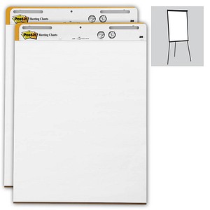 Post-it® Flipchart-Papier Super Sticky Meeting Chart blanko 63,5 x 77,5 cm, 30 Blatt, 2 Blöcke