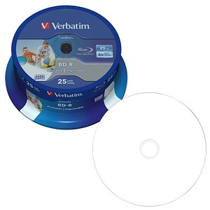 25 Verbatim Blu-ray BD-R 25 GB bedruckbar