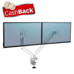 AKTION: Fellowes Monitor-Halterung Platinum Series weiß, Tischklemme, Tischbohrung mit CashBack