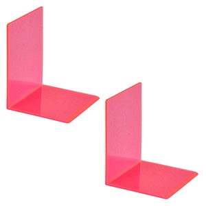 MAUL Buchstützen aus Acryl, Neon, transparent-pink