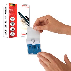 100 Fellowes Capture125 Laminierfolien glänzend für Ausweisformat
