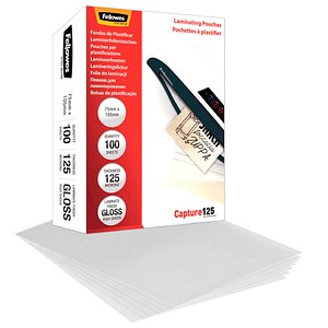 100 Fellowes Capture125 Laminierfolien glänzend für Kleinformat