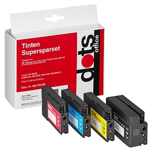 4 dots schwarz, cyan, magenta, gelb Tintenpatronen ersetzen HP 953XL (3HZ52AE)