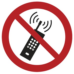 Verbotsaufkleber Handy benutzen verboten rund 10,0 cm