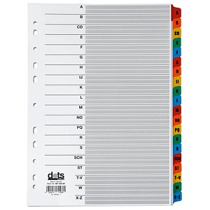 dots Ordnerregister Mylar Vollformat A-Z weiß 20-teilig, 1 Satz