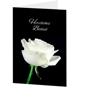 LUMA Trauerkarte weiße Rose DIN B6