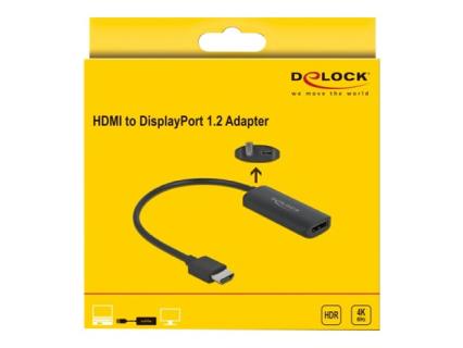 DeLOCK DisplayPort/HDMI Adapter 4K 60 Hz 0,24 m schwarz