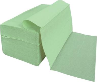 Papierhandtücher 1-lagig V/ZZ-Falzung grün, Recyclingpapier, 25 x 23 cm