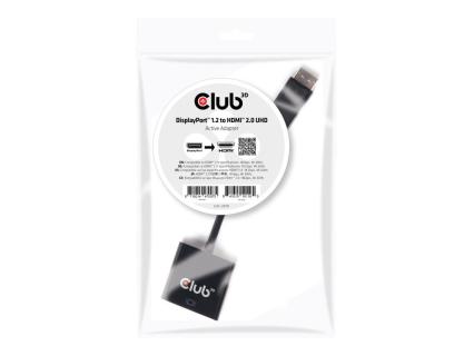 CLUB3D DisplayPort 1.2 Adapter DP zu HDMI 2.0 aktiv UHD 4K60Hz schwarz