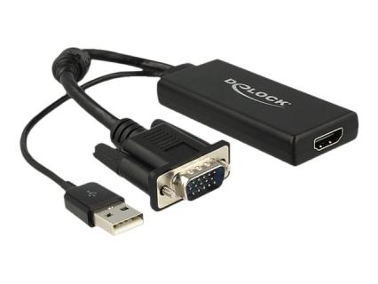 DeLOCK HDMI/VGA, USB Adapter 0,25 m schwarz