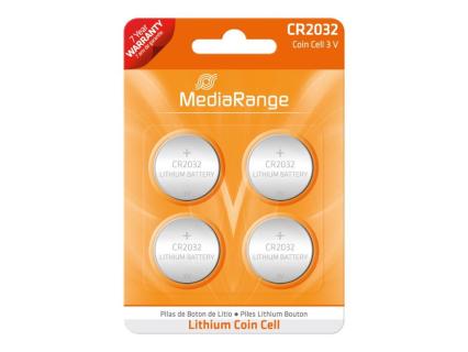 MEDIARANGE Batterie Mediarange Knopfzelle Blister Lithium/CR2032 3V 4St
