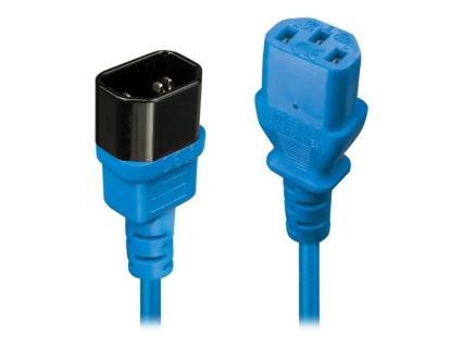 LINDY IEC Verlängerung, blau, 1m Netzverlängerung in 1m Länge mit IEC-Kaltgerät