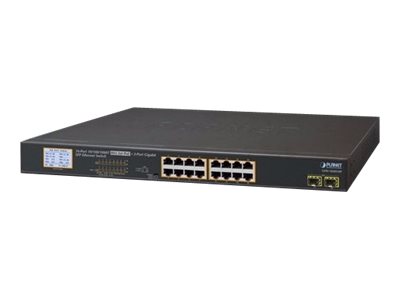 PLANET TECHNOLOGY Planet GSW-1820VHP 16-Port 10/100/1000T 802.3at PoE + 2-Port