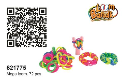 Riesen Loom Bands im Beutel, 72 St.