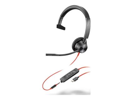 HP Poly Blackwire 3315 Monaural Microsoft Teams Certified USB-C Headset +3.5mm 
