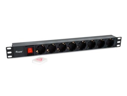 EQUIP Steckdosenleiste 19"(1HE)8fach IEC C14 1,8m Schalt. sw