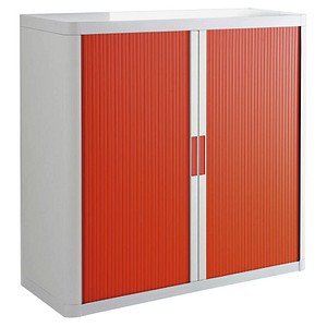 PAPERFLOW Rollladenschrank weiß, rot ohne Fachböden 110,0 x 41,5 x 104,0 cm