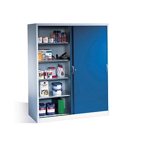 CP Stahlschrank 2169-00 lichtgrau, enzianblau 160,0 x 60,0 x 195,0 cm