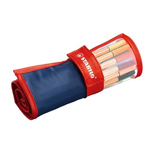 STABILO Fineliner point 88, 25er Rollerset, dunkelblau Nylonetui mit Sichtfenst