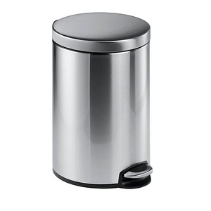 DURABLE Tret-Abfalleimer Edelstahl, rund, 12 Liter, silber aus Edelstahl, herau