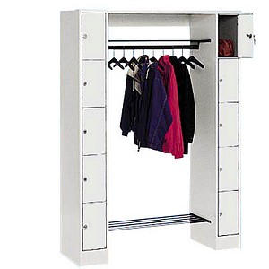CP Garderobe mit Schließfächern Serie 8070 lichtgrau 80710-00, 10 Schließfächer 143,0 x 48,0 x 195,0 cm