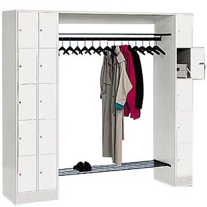 CP Garderobe mit Schließfächern Serie 8070 lichtgrau 80730-00, 15 Schließfächer 210,0 x 48,0 x 195,0 cm