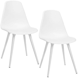 2 Topstar Schalenstühle T2020 FZ10WW-2 weiß Kunststoff