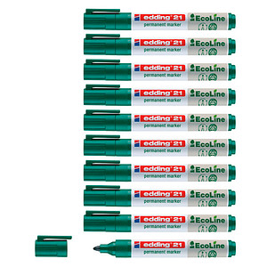 10 edding 21 EcoLine Permanentmarker grün 1,5 - 3,0 mm