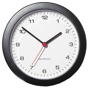 PEWETA Funkwanduhr Design schwarz 25,0 cm Kunststoff