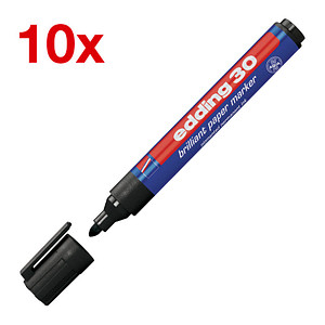 EDDING Pigmentmarker 30 Rund Schwarz (4-30001) Strichbreite 1,5-3mm