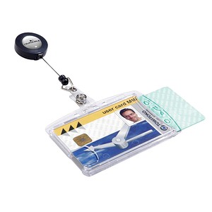 DURABLE Doppelbox mit Ausweishalter, transparent für 2 Betriebsausweise im Form