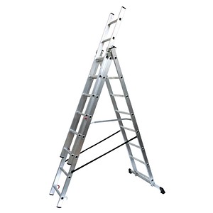 SZ Metall Schiebeleiter alu 3x 8 Sprossen, H: 489,0 cm