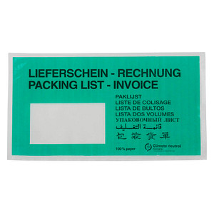 250 WIHEDÜ Lieferscheintaschen Pergamin Papier DIN lang