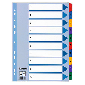 Esselte Ordnerregister Vollformat 1-10 weiß 10-teilig, 1 Satz