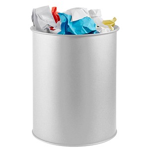 Metall Papierkorb 14,7Liter ,lichtgrau 