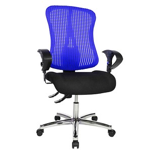 Topstar Bürostuhl Sitness® 90 blau, schwarz, chrom Stoff