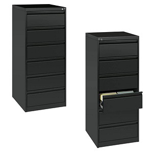 CP C 2000 Acurado Karteischrank schwarzgrau mit 6 Schubladen 55,3 x 59,0 x 135,7 cm