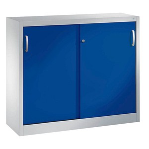 CP C 2000 Acurado Schiebetürenschrank lichtgrau, enzianblau 2 Fachböden 120,0 x 40,0 x 97,5 cm